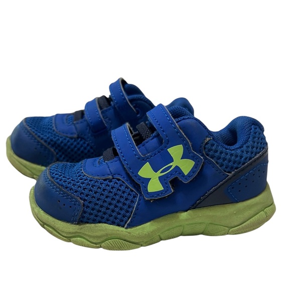 Under Armour Size 5K Toddler Boy’s Shoes Sneakers ~ Navy Blue/Green Baby Infant - Picture 4 of 6